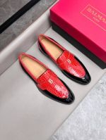BALMAIN Black and red calfskin Leather Shoes-BALMAIN Man Business Leather Shoes